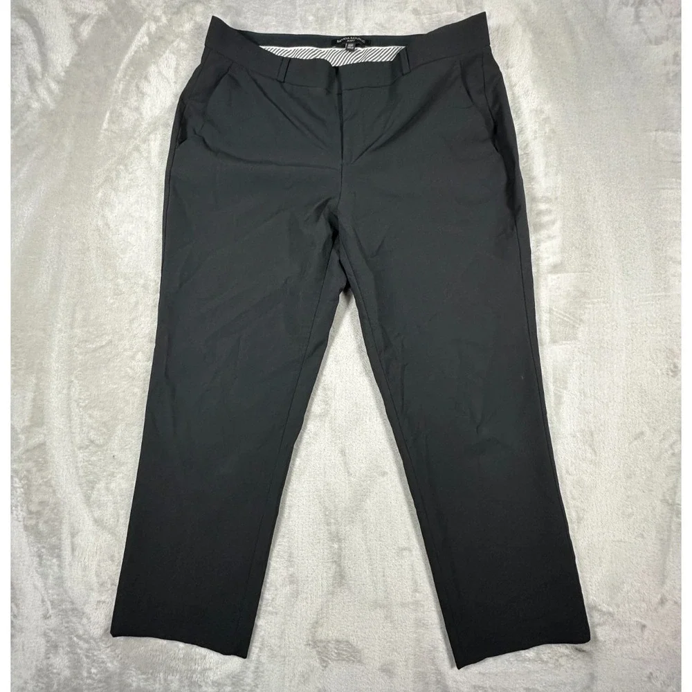 Banana Republic Avery Trouser Pants Womens Size 10P Black Stretch Wool Slacks